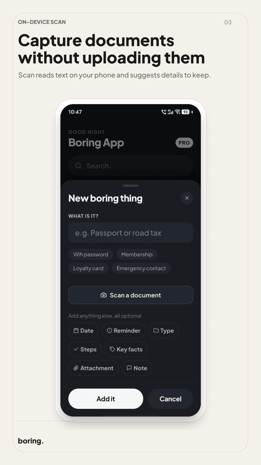 On-device document scanning